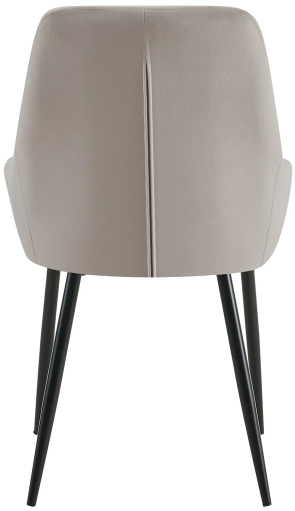 Jedálenská stolička Elmira - zamat, čierny rám - Sivá