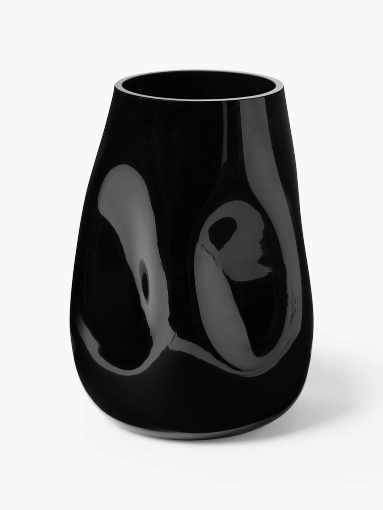 Ručne fúkaná sklenená váza Obsidian, V 26 cm