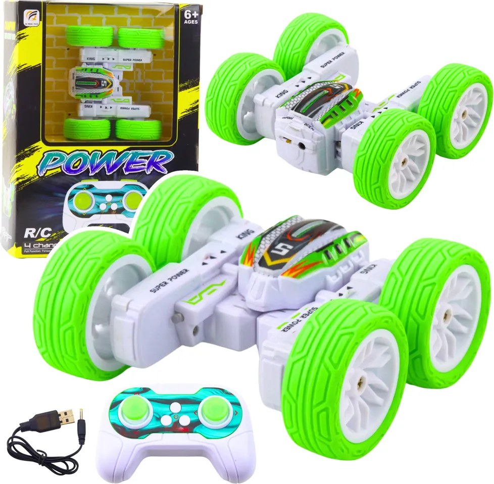 LEAN Toys Off-road 360° diaľkovo ovládané akrobatické auto zelené 1:32