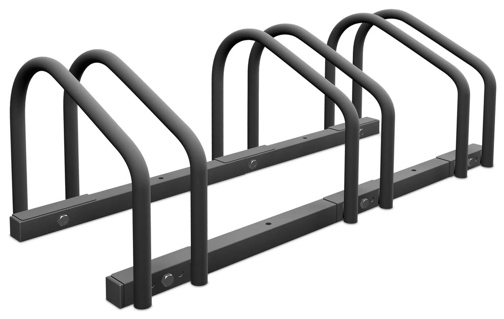 Kovový stojan na 3 bicykle Relaxdays RD49504 – antracitový, montáž na zem aj stenu