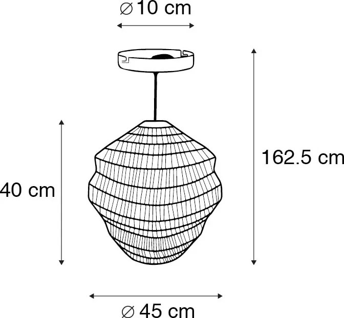 Orientálne závesné svietidlo zlaté 45 cm x 40 cm - Vadi