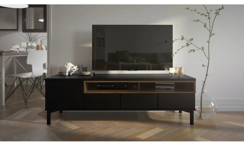 Čierny TV stolík 156x48x48 cm Roomers – Tvilum
