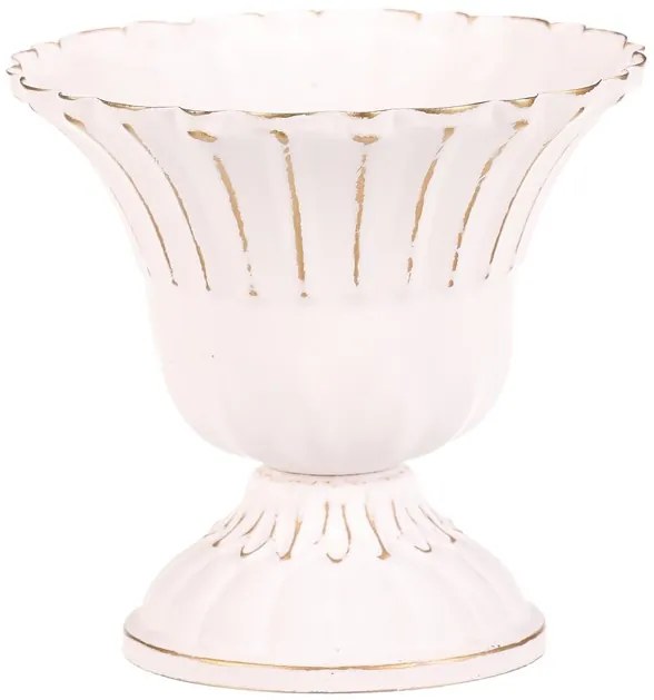 Autronic BONTEC Kalich kovový - aranžovací, vlnitý, farba biela Farba: Biela