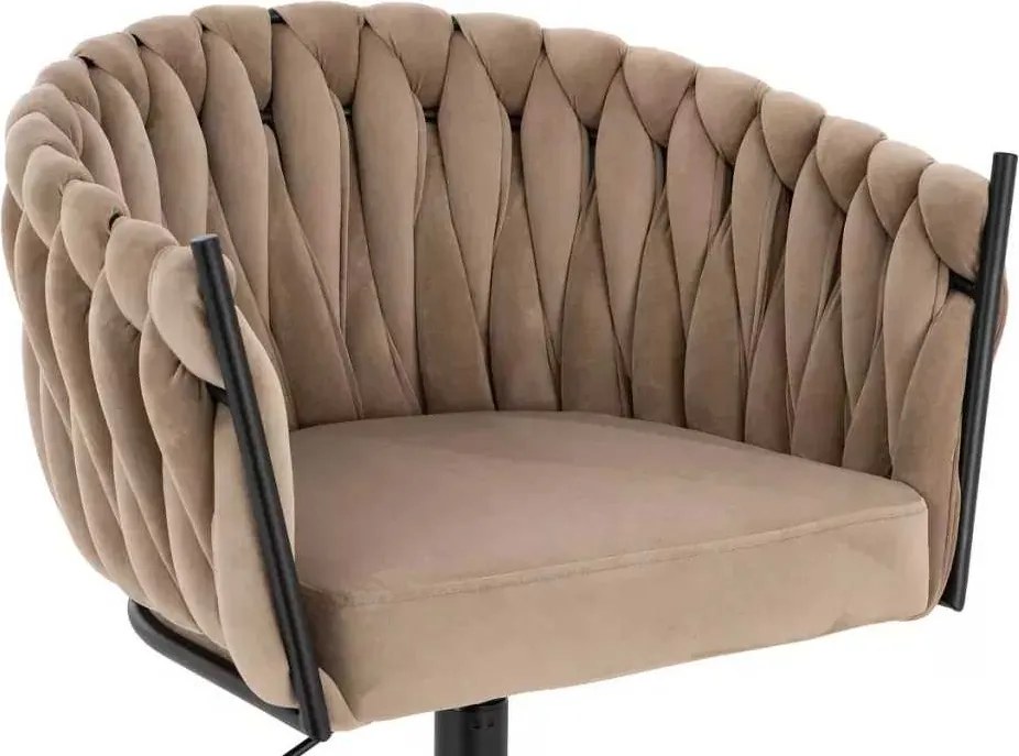 LuxuryForm DESIGN Stolička NORDEN VELUR na čiernom tanieri - latte