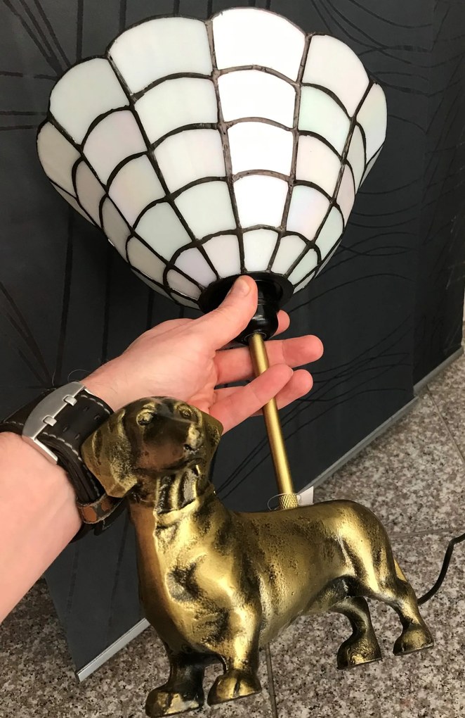 Lampa tiffany stolová JAZVEČÍK