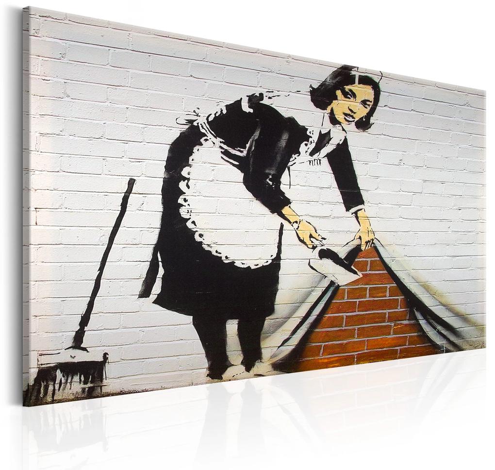 Artgeist Obraz - Maid in London by Banksy Veľkosť: 120x80, Verzia: Na talianskom plátne