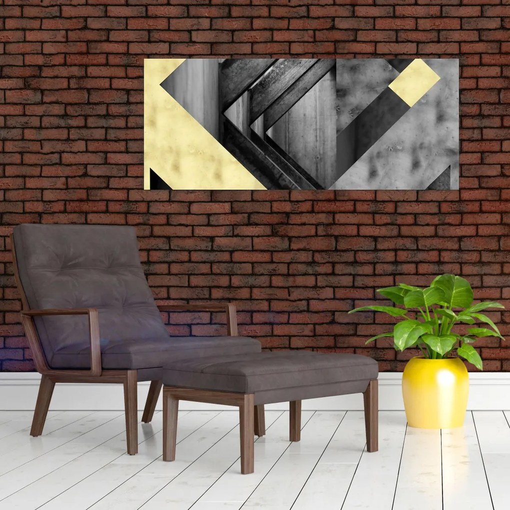 Obraz - Textúrované tvary (120x50 cm)