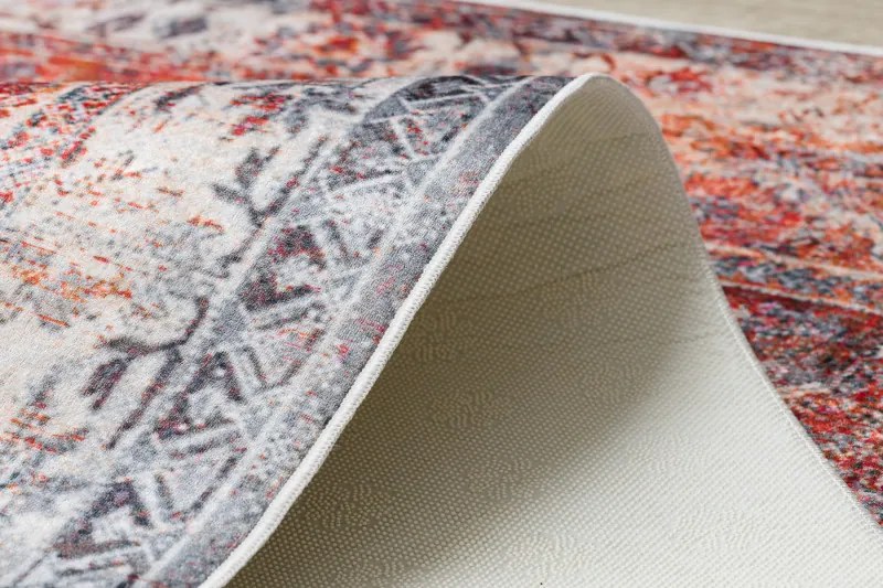 Dywany Łuszczów, Kusový koberec ANDRE Frame 1684, 120x170, červená, chodba / predsieň