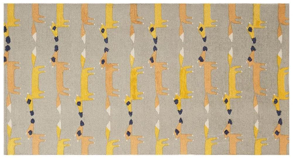 Detský bavlnený koberec 80 x 150 cm sivý BANKGO Beliani