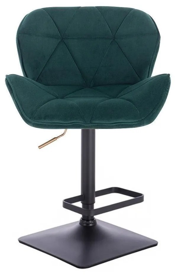 LuxuryForm Barová stolička MILANO VELUR na čierne podstave - zelená