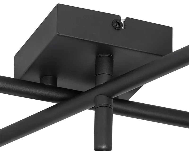 Moderné stropné svietidlo čierne 5-žiarovkové nastaviteľné štvorcové - Jeana