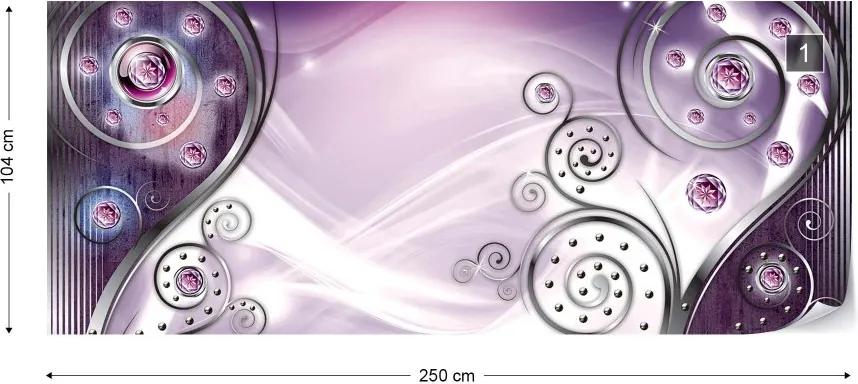 Fototapeta GLIX - 3D Purple + lepidlo ZADARMO Vliesová tapeta  - 250x104 cm