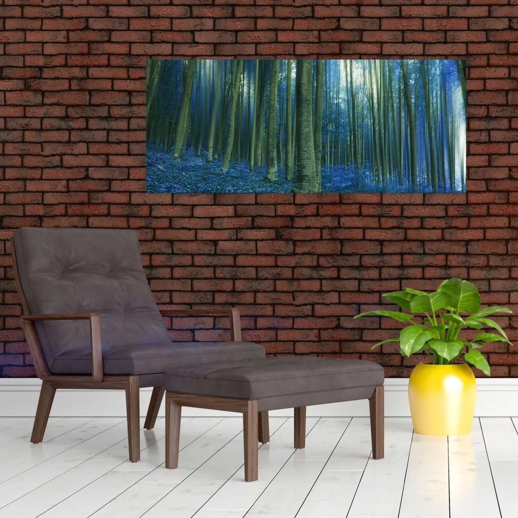 Obraz - Modrý les (120x50 cm)