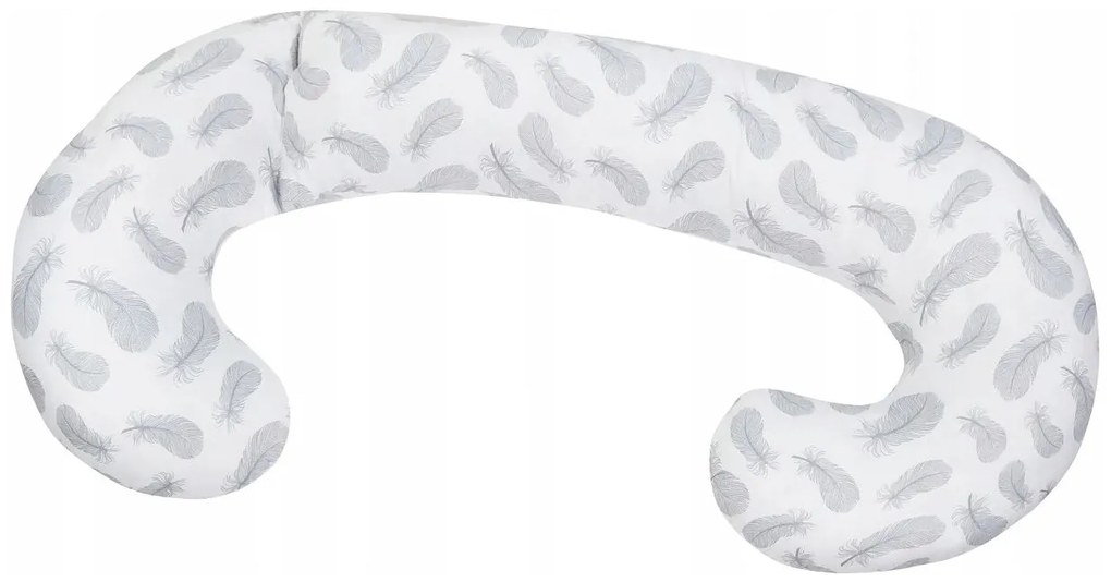 Tehotenský a dojčiaci vankúš BABYMAM PREMIUM 300 cm 3v1 - Pierka s bielou