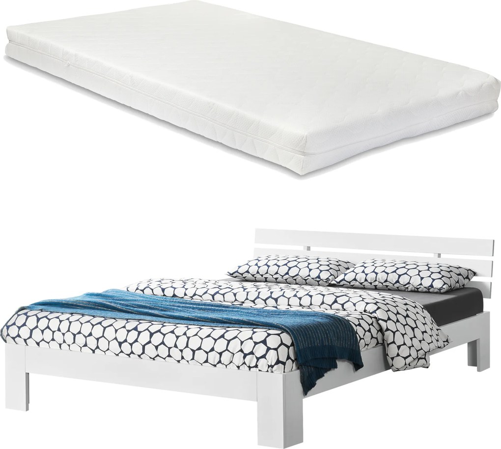 [en.casa] Manželská posteľ ABWB-2020 s matracom a roštom 180x200 cm