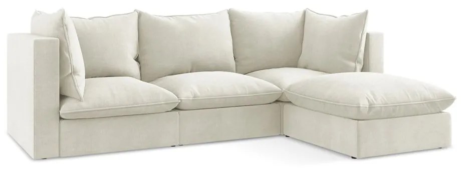 Béžová rohová pohovka (pravý roh/s leňoškou) Manao – Makamii