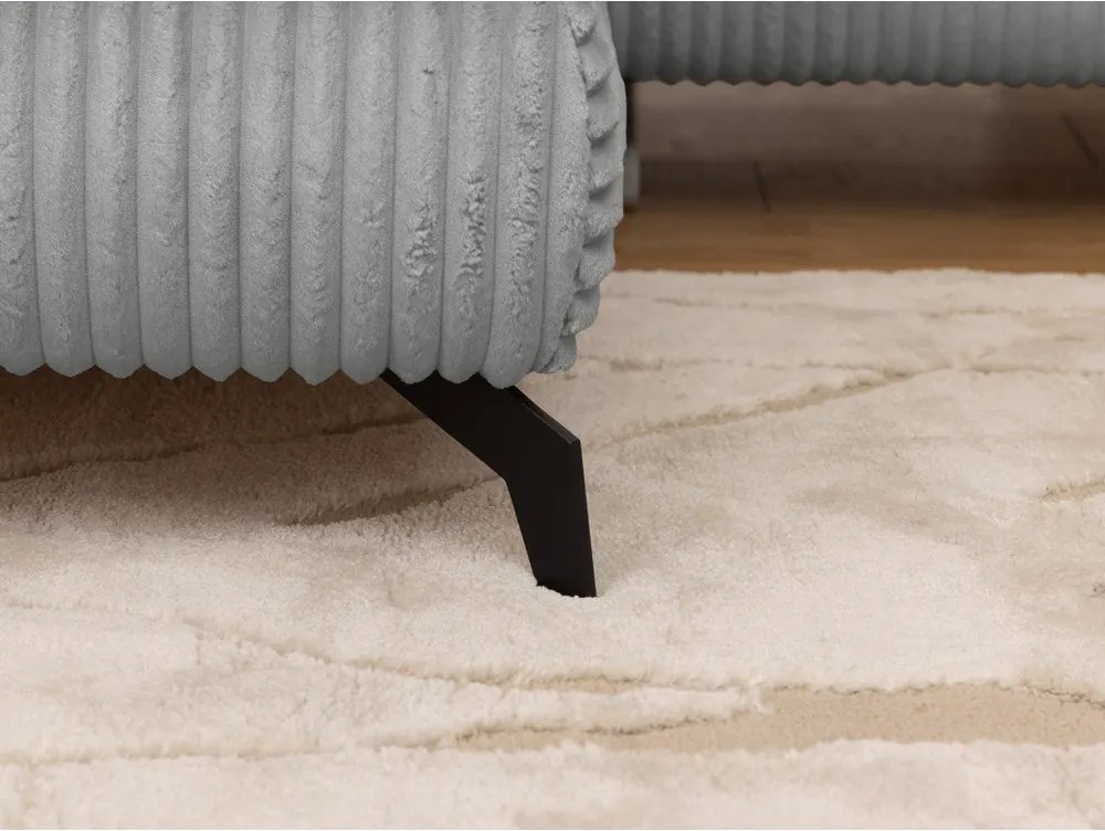 Svetlosivá menčestrová rohová pohovka (ľavý roh/do L) Marbeya – Ropez