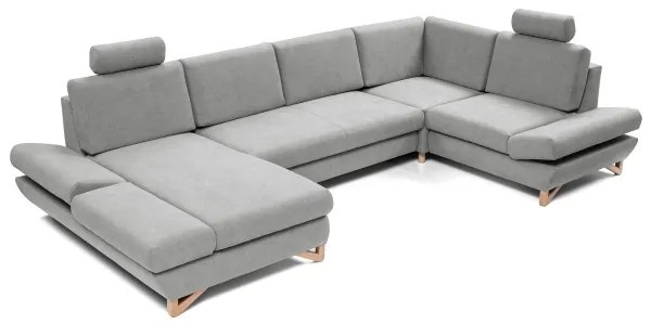 Rozkladacia rohová čalúnená sedacia súprava AVESTA v tvare U, sivá, s úložným priestorom