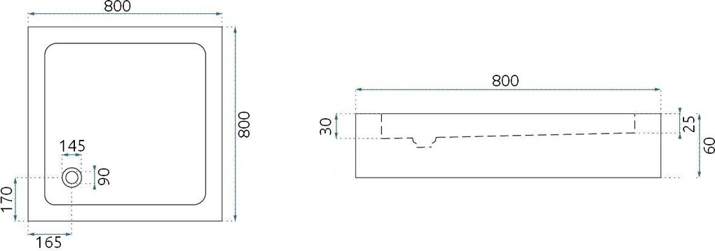 Rea City, sprchovací kút s posuvnými dverami 80(dvere) x 80(dvere) x 190 cm, medený matný profil + čierna sprchová vanička Savoy, KPL-K7982