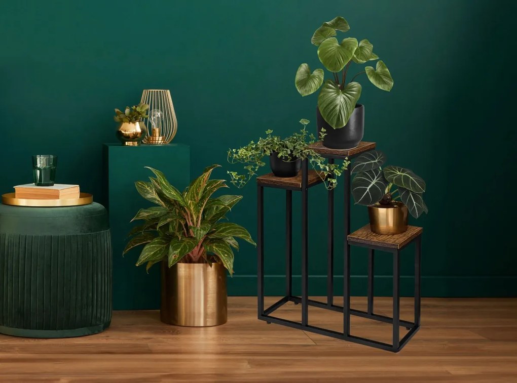 Stojan na kvety Agras hnedý/čierny