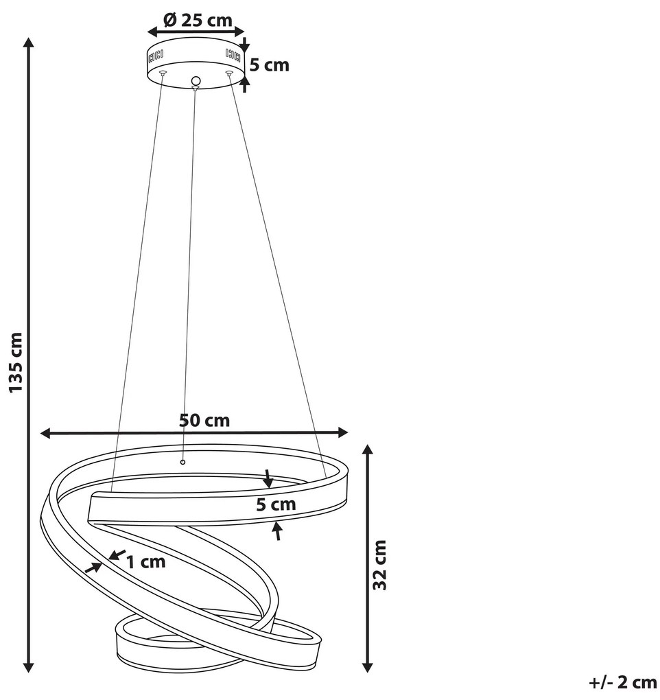 Závesná kovová LED lampa zlatá WANLI Beliani