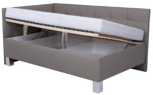 Čalúnená posteľ s matracom a úložným priestorom MARIA PETITE 120x200 cm taupe