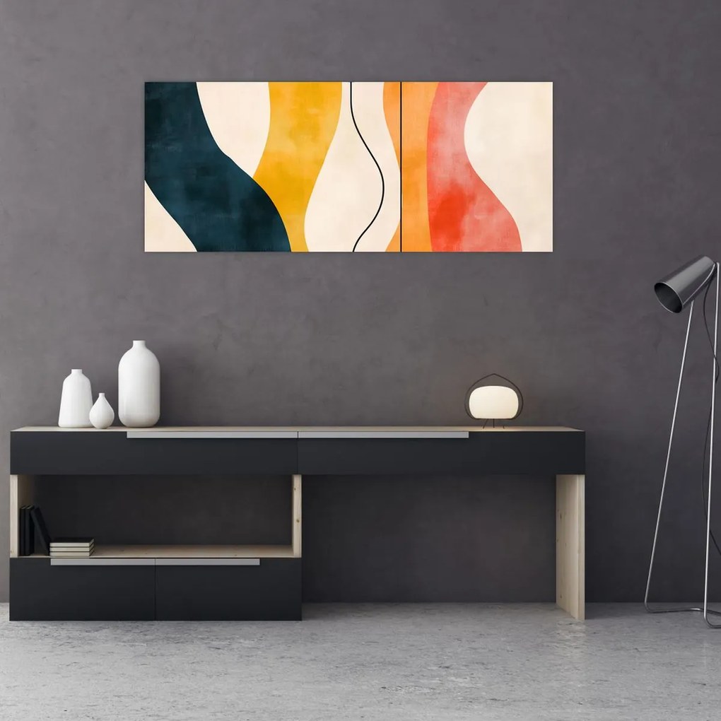 Obraz - Minimalistická farebná ilustrácia II. (120x50 cm)