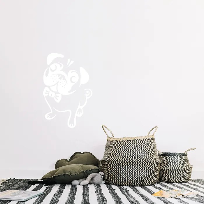 Sablio Samolepka na stenu: Mops - 40x60 cm