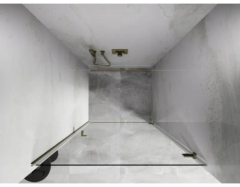 Mexen, Mexen Lunar-B Otočné pravé sprchové dvere 60 cm, transparentné, brúsené zlaté - 832-060-000-55-00-P