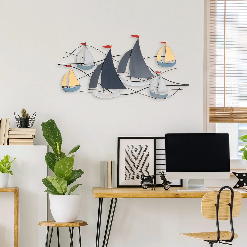 Nástěnná kovová dekorace Hizir vícebarevná