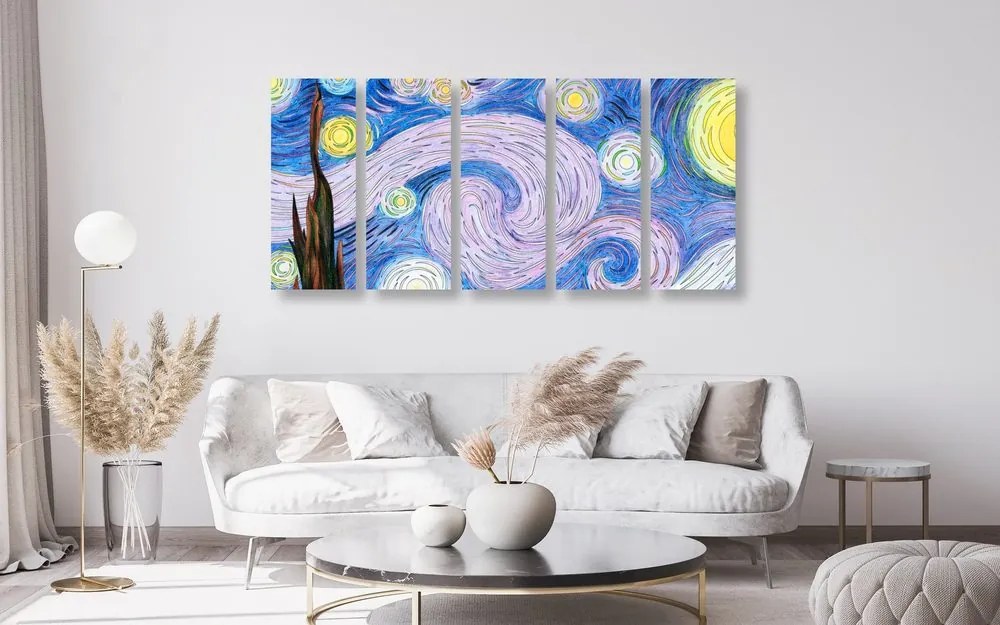 5-dielny obraz umelecké dielo Vincenta van Gogha