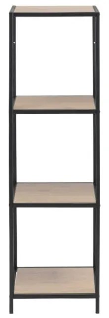 Knižnica v dekore duba v čierno-prírodnej farbe 37x120 cm Seaford – Actona
