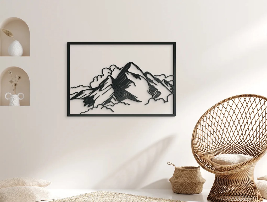 drevko Obraz Vrch v oblakoch Rozmer obrazu: 44,5 x 65 cm, Farba dekorácie: Čierna