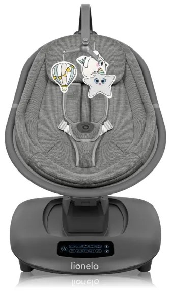 Lionelo - Detská hojdačka s melódiou BLOSSOM Grey Concrete + diaľkové ovládanie