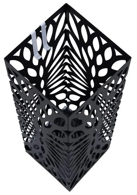 Kovový stojan na dáždniky FLORE, 15,5x15,5x49cm, čierna SongmicsHome