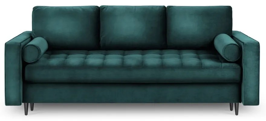 Petrolejovozelená zamatová rozkladacia pohovka Milo Casa Santo