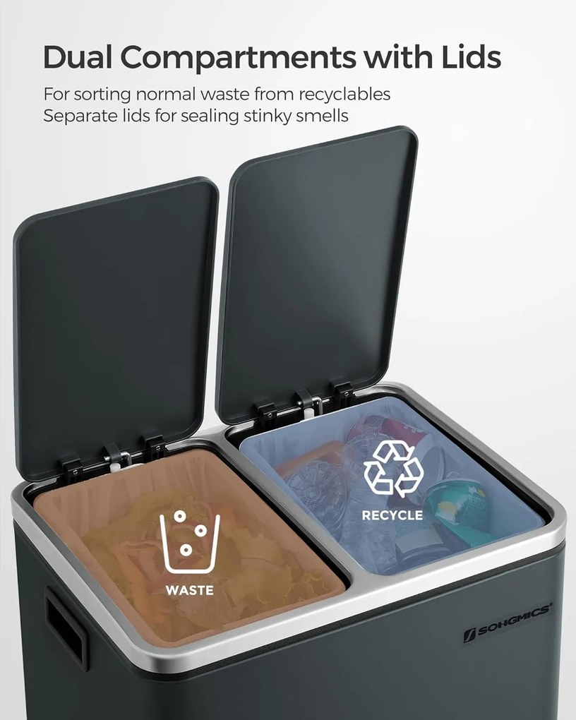 Recyklačný odpadkový kôš SONGMICS LTB30GS