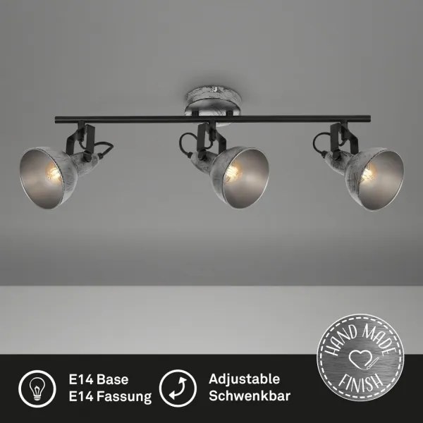 Briloner 2049-034 - Bodové svietidlo RETRO 3xE14/40W/230V šedá