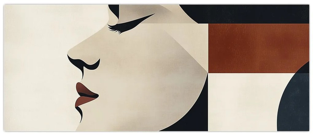 Obraz - Žena z profilu (120x50 cm)