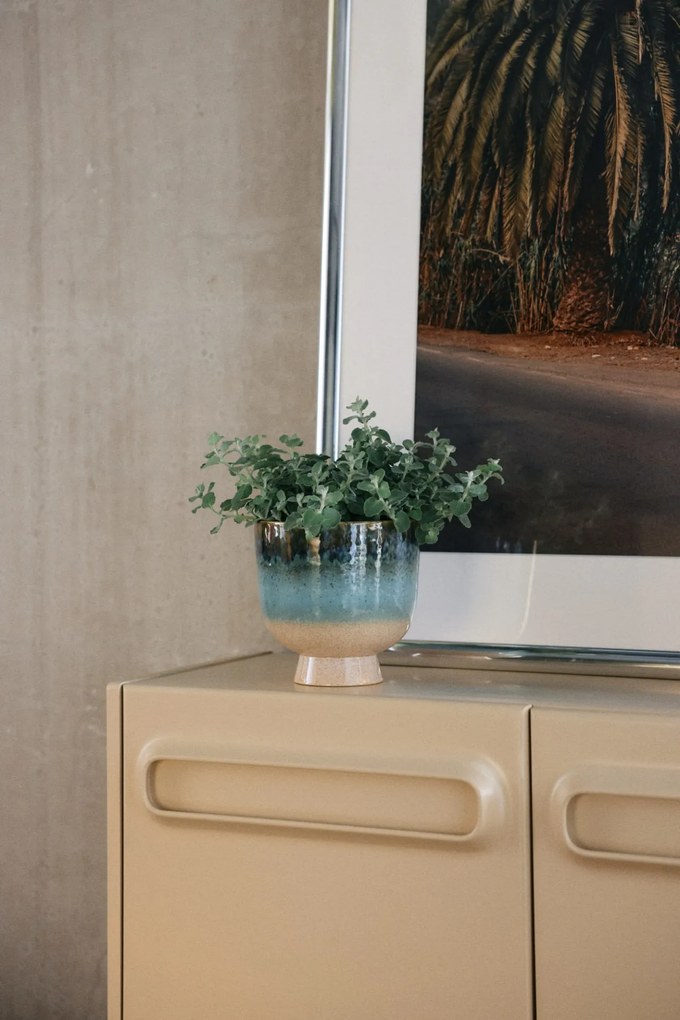 HK living Kameninový obal na květináč Retro Lagoon 20 cm
