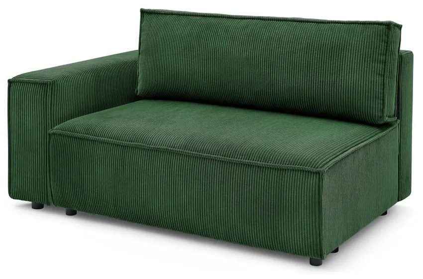 Zelený menčestrový modul pohovky (ľavý roh) Nihad modular – Bobochic Paris