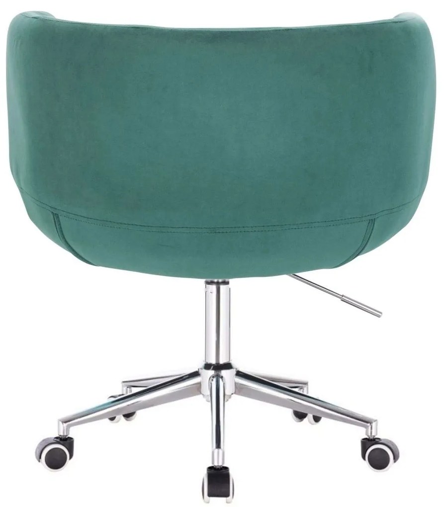 LuxuryForm DESIGN Kreslo MONTANA VELUR na striebornej podstave s kolieskami - zelené