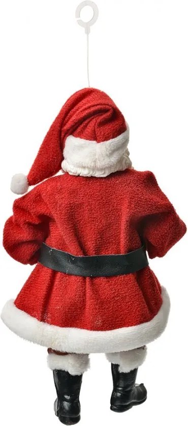 Červená závesná vianočná dekorácia Santa Claus držiaca ceduľu - 10*6*17 cm