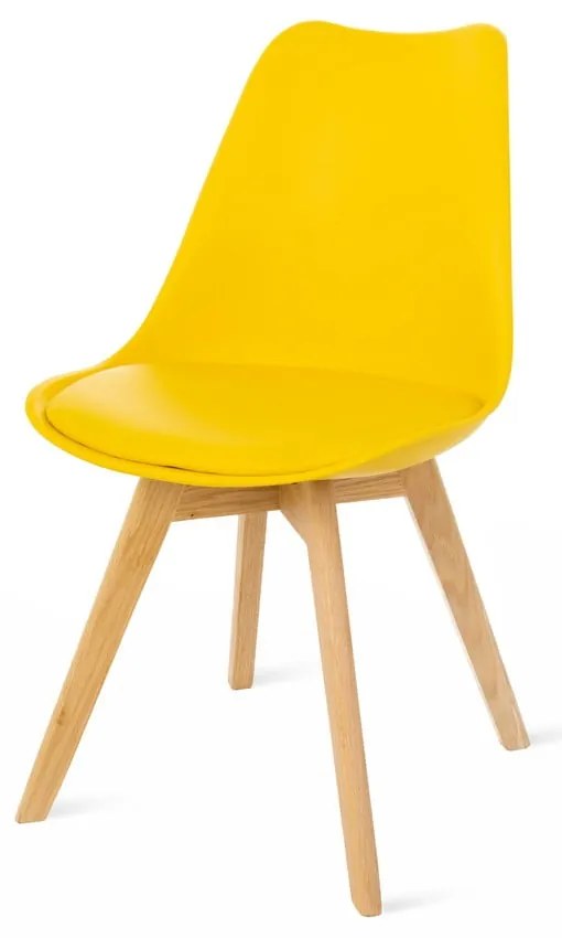 Súprava 2 žltých stoličiek s bukovými nohami loomi.design Retro