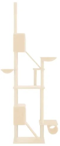 vidaXL Strom pre mačky od podlahy po strop krémový 277-303 cm-