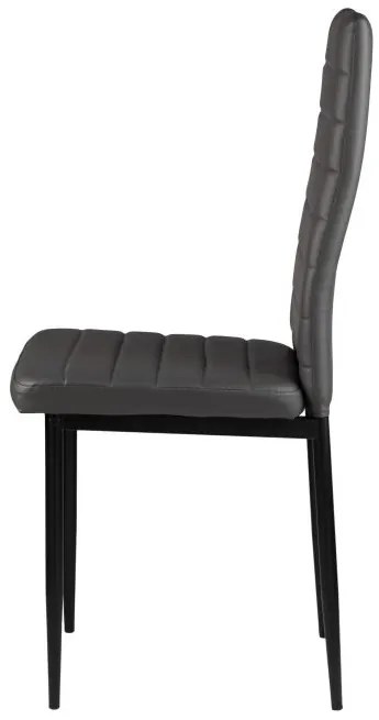 Súprava 4 stoličiek do obývačky a jedálne s koženkou Eco-Leather, ergonomické operadlo, sivá
