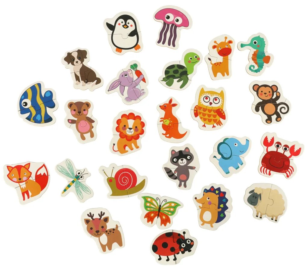 KIK Puzzle v plechovke zvieratá 24ks