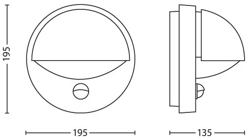 Philips - Vonkajšie nástenné svietidlo so senzorom JUNE 1xE27/12W/230V IP44