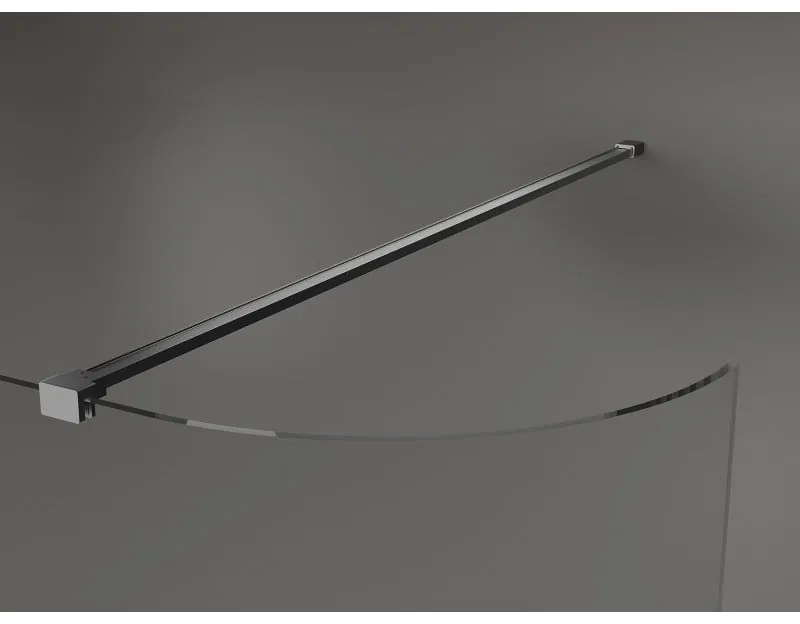 Mexen Kioto, sprchová zástena Walk-In 150 x 200 cm, 8mm číre sklo, grafitový profil, 800-150-101-95-06