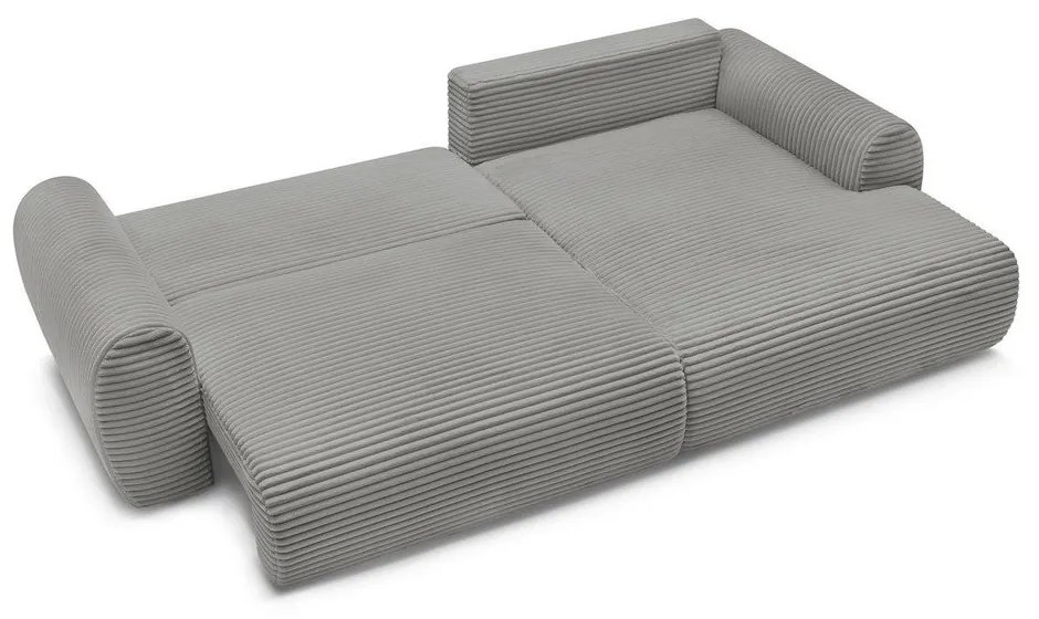 Tmavosivá menčestrová rozkladacia rohová pohovka (pravý roh) Lucien – Bobochic Paris